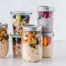 packed meals in jars