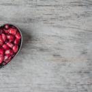 pomegranate seeds in the shape of a heart 